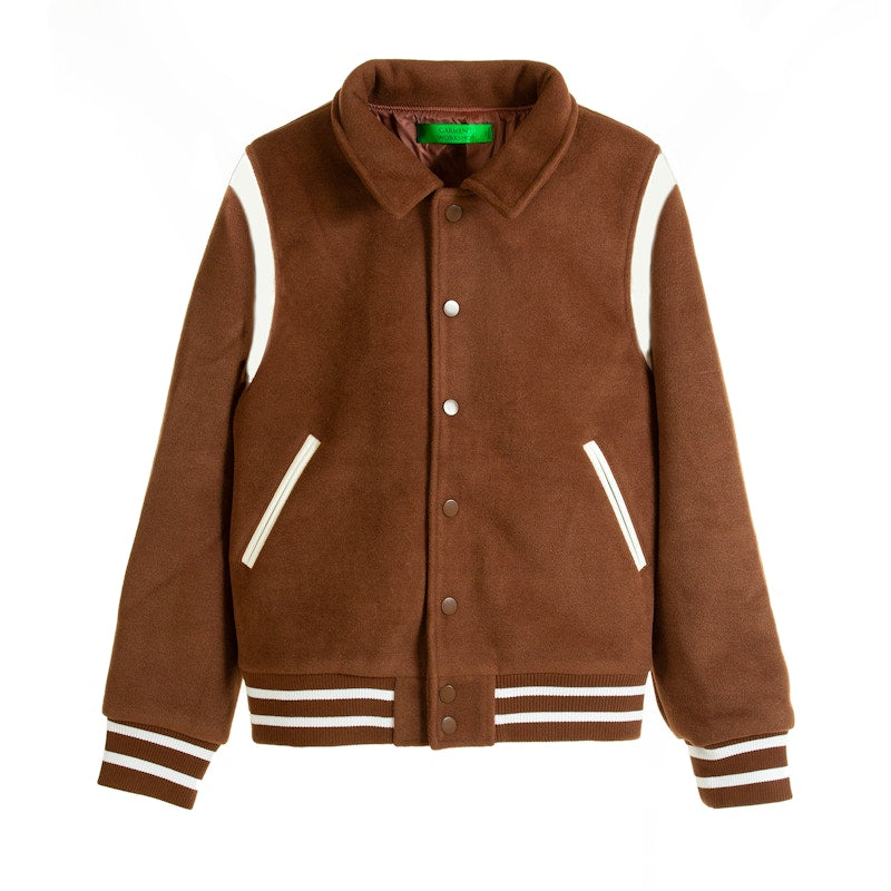 Garment Workshop Varsity Jacket Mocha Brown