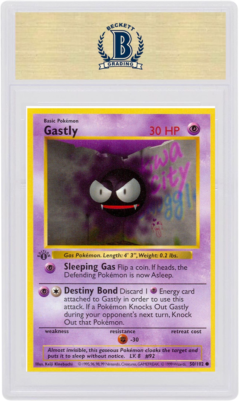 Gastly 1999 Pokemon TCG Base Set 1st Edition #50/102 (PSA or BGS Graded)