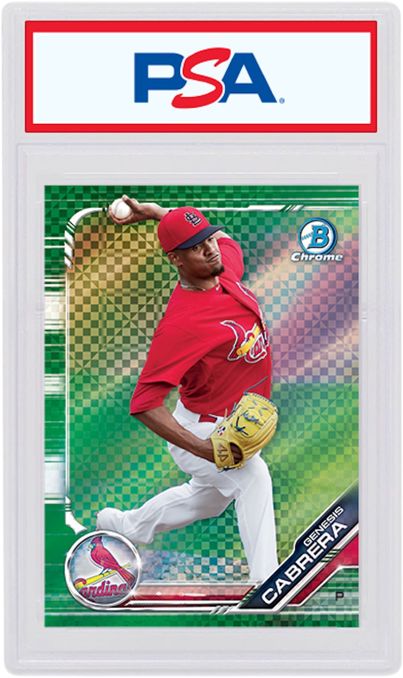 Genesis Cabrera 2019 Bowman Chrome X Green X-Fractor /31 BCP-187 (PSA or BGS Graded)