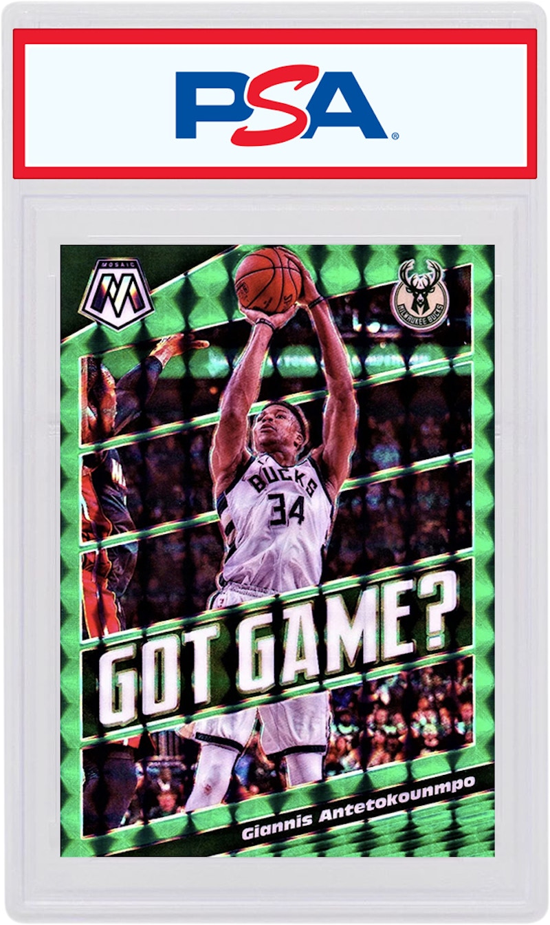 Giannis Antetokounmpo 2019 Panini Mosaic Got Game? Green #25 (PSA or BGS Graded)