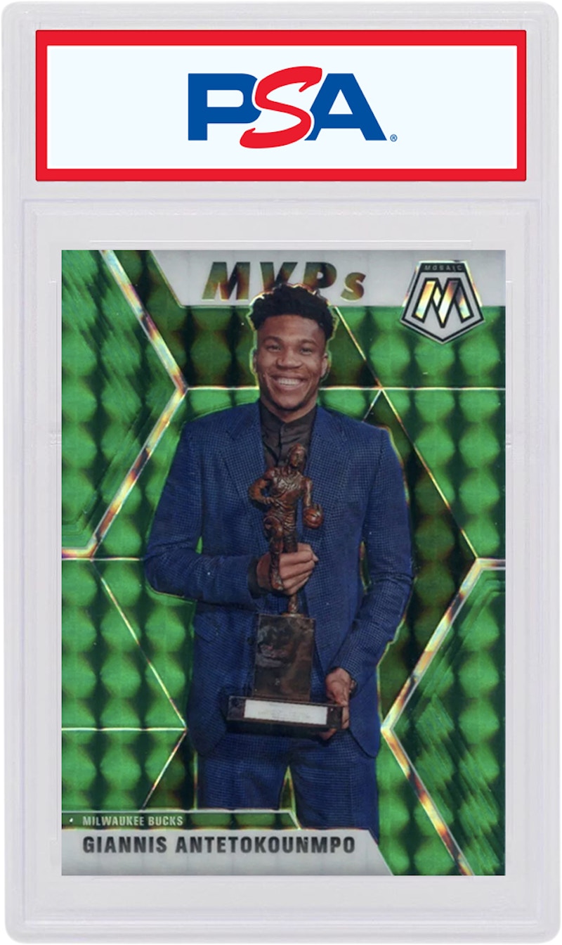 Giannis Antetokounmpo 2019 Panini Mosaic MVP's Green #297 (PSA or BGS Graded)