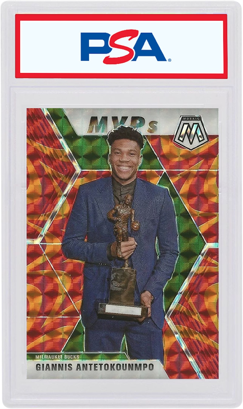 Giannis Antetokounmpo 2019 Panini Mosaic MVP's Reactive Orange #297 (PSA or BGS Graded)