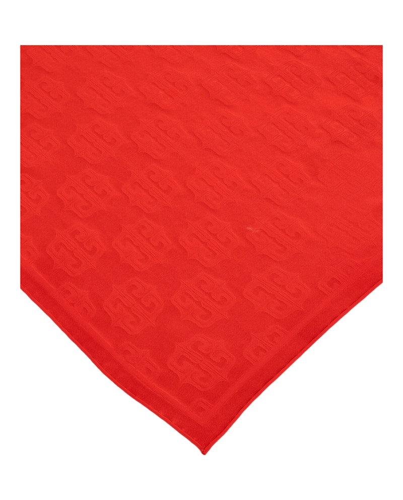 Givenchy 4G Baroque Jacquard Silk Scarf Vermilion