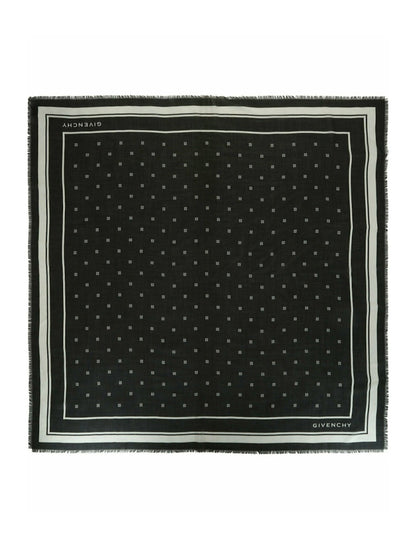 Givenchy 4G Cashmere and Silk Shawl Black White