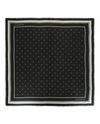 Givenchy 4G Cashmere and Silk Shawl Black White