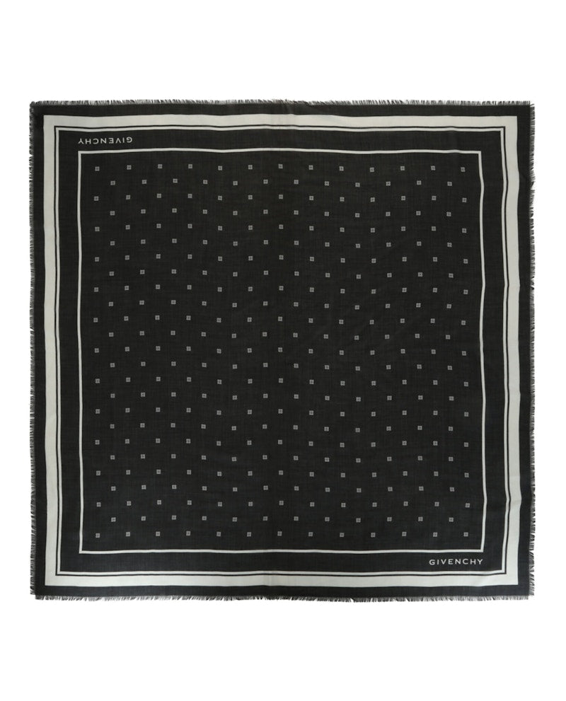Givenchy 4G Cashmere and Silk Shawl Black White