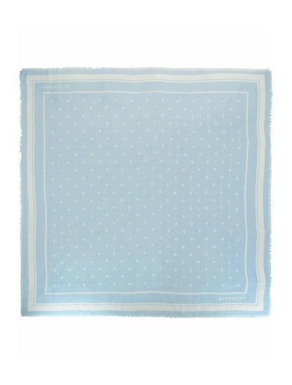 Givenchy 4G Cashmere and Silk Shawl Blue Ivory
