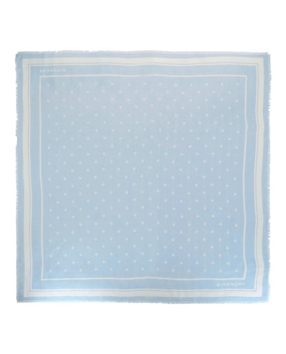 Givenchy 4G Cashmere and Silk Shawl Blue Ivory