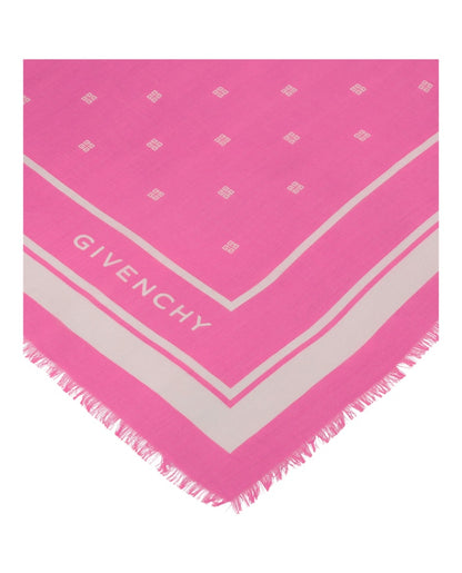 Givenchy 4G Cashmere and Silk Shawl Pink Ivory