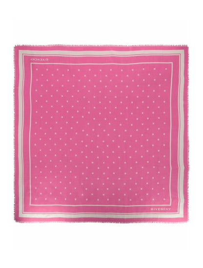 Givenchy 4G Cashmere and Silk Shawl Pink Ivory