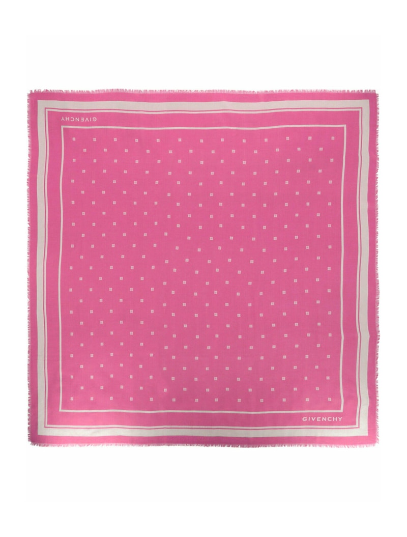 Givenchy 4G Cashmere and Silk Shawl Pink Ivory