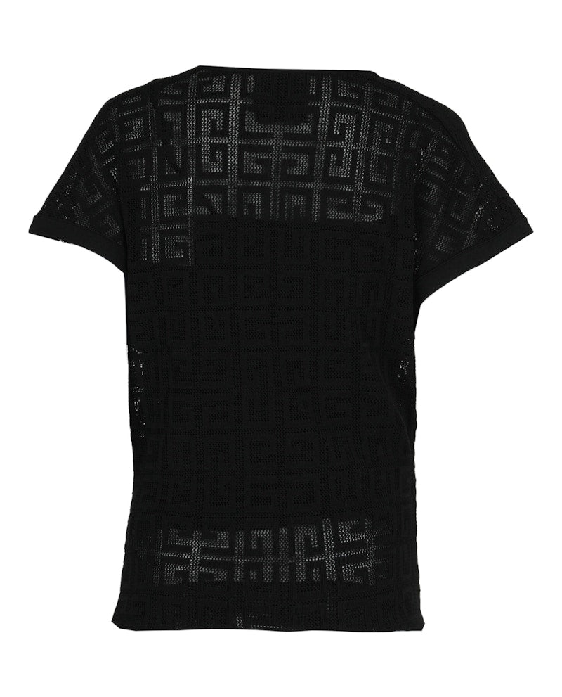 Givenchy 4G Draped Short Sleeve Top Black
