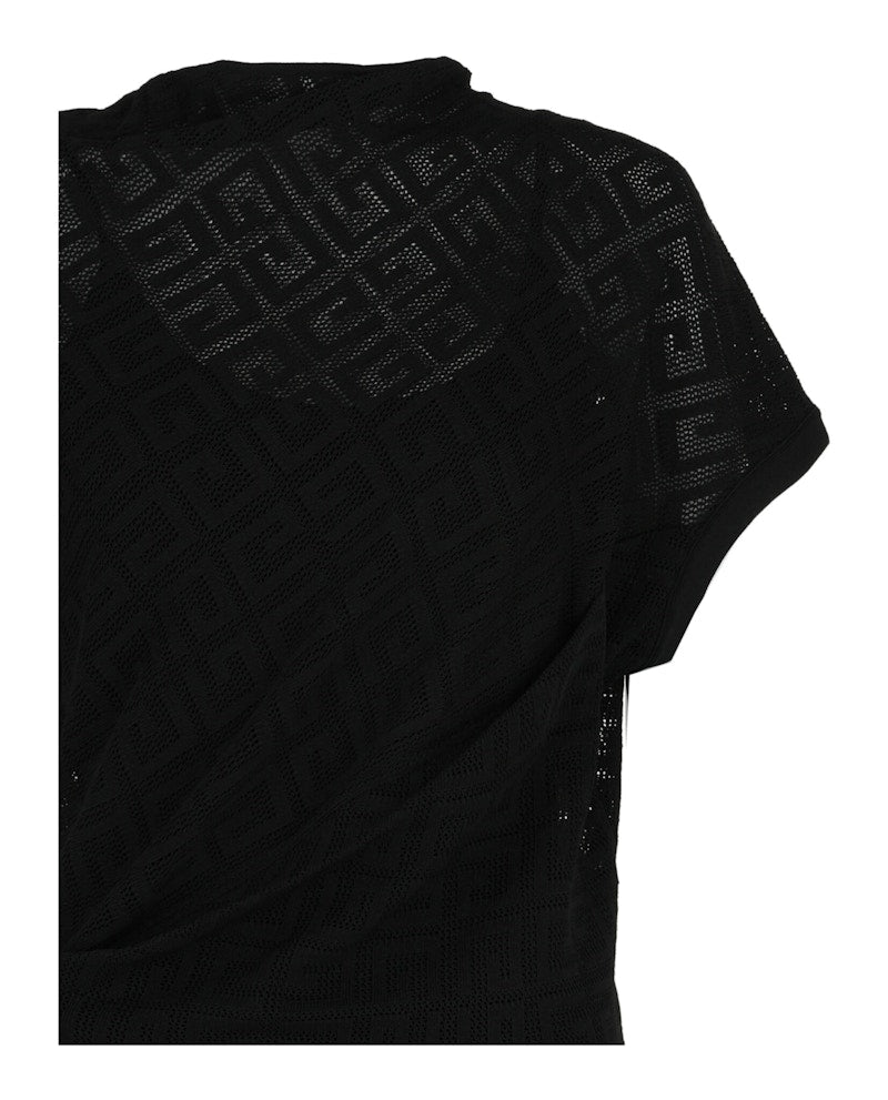 Givenchy 4G Draped Short Sleeve Top Black