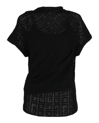 Givenchy 4G Draped Short Sleeve Top Black