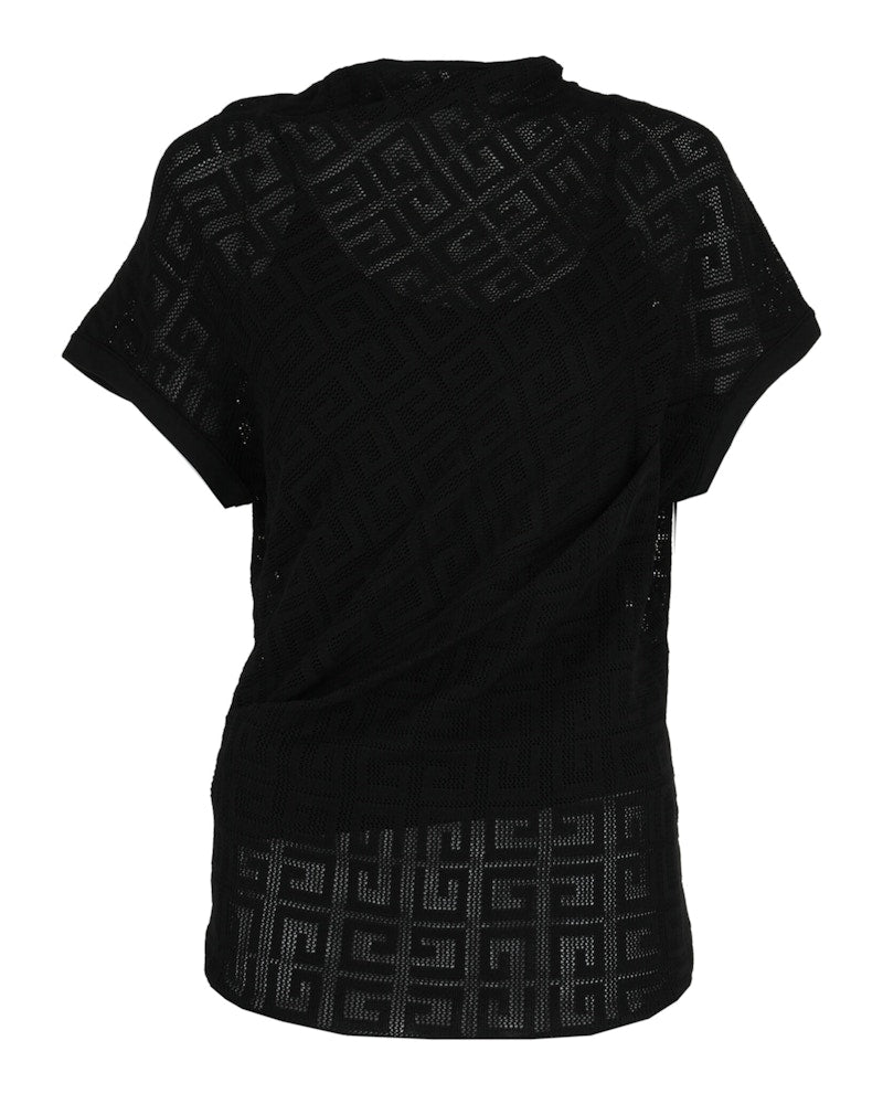 Givenchy 4G Draped Short Sleeve Top Black
