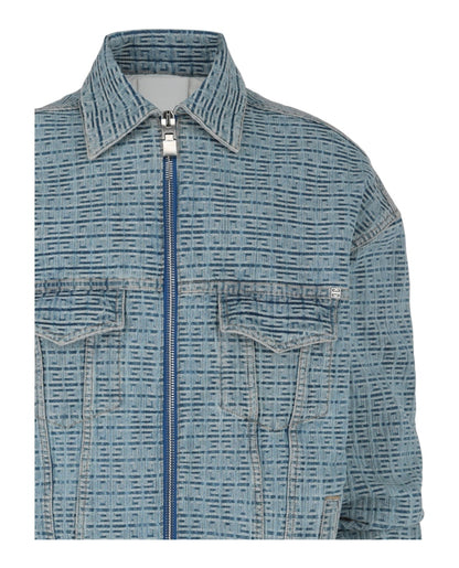 Givenchy 4G Embossed Denim Jacket Light Blue