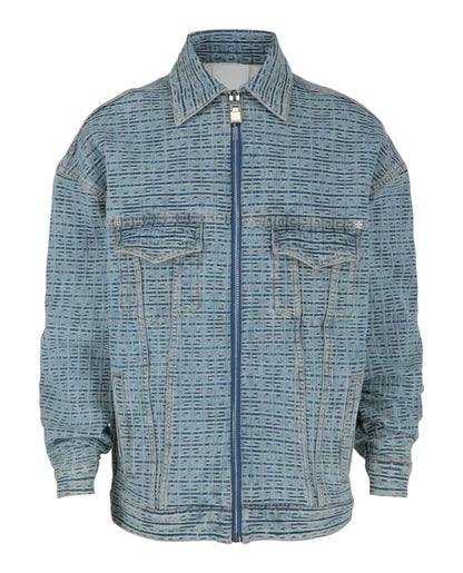 Givenchy 4G Embossed Denim Jacket Light Blue