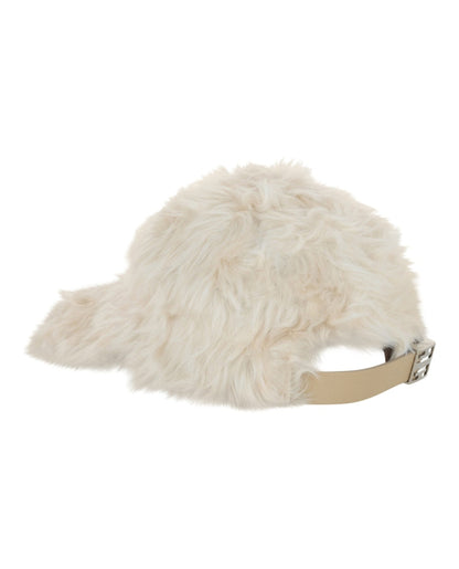 Givenchy 4G Faux-Fur Baseball Cap Cream