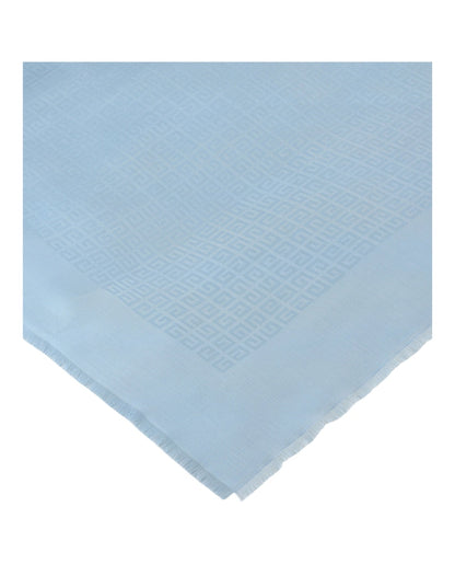 Givenchy 4G Jacquard Fringe Scarf Sky Blue