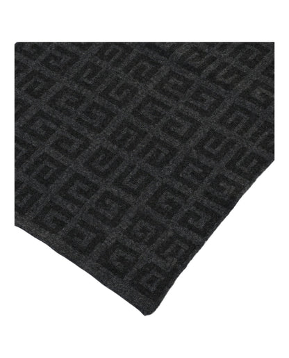 Givenchy 4G Logo Reversible Wool Scarf Grey Multi