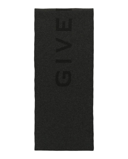Givenchy 4G Logo Reversible Wool Scarf Grey Multi