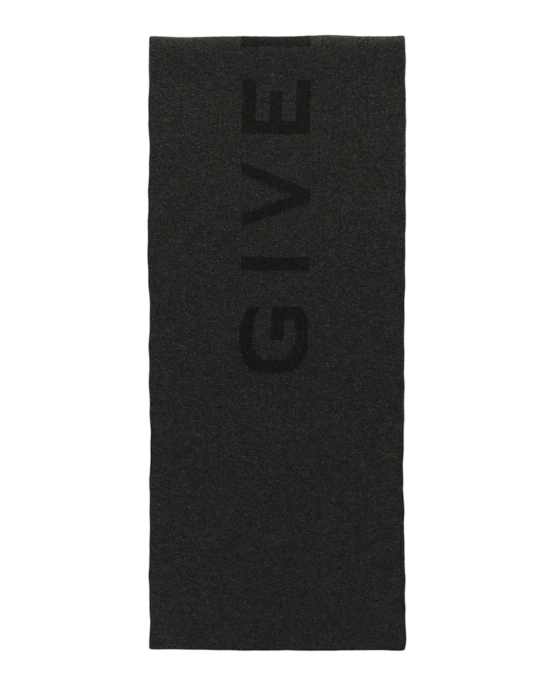 Givenchy 4G Logo Reversible Wool Scarf Grey Multi