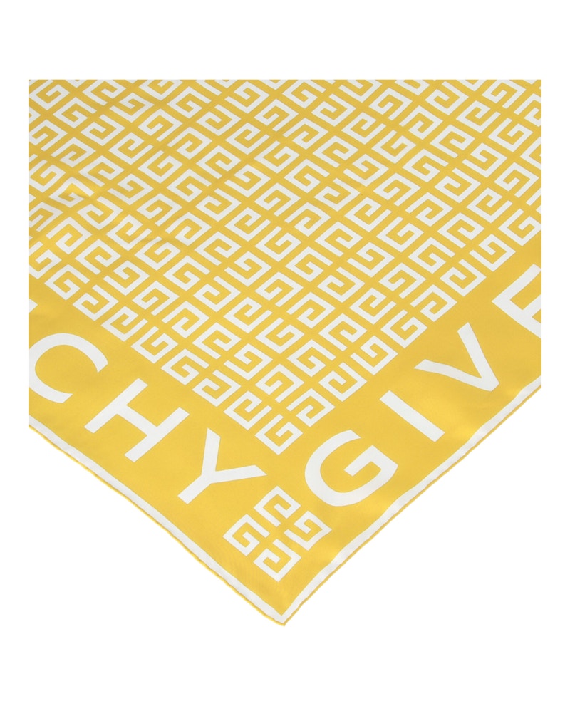Givenchy 4G Logo Silk Scarf Banana White
