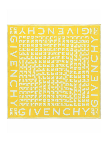 Givenchy 4G Logo Silk Scarf Banana White