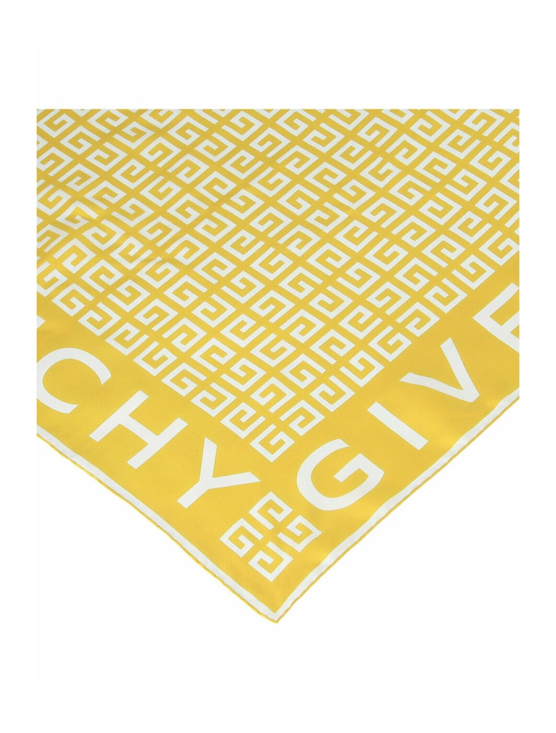 Givenchy 4G Logo Silk Scarf Banana White