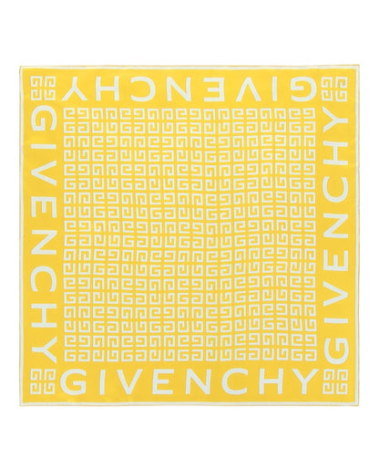 Givenchy 4G Logo Silk Scarf Banana White