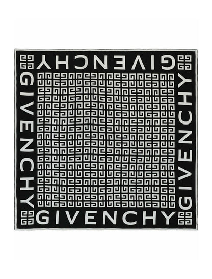 Givenchy 4G Logo Silk Scarf Black/White