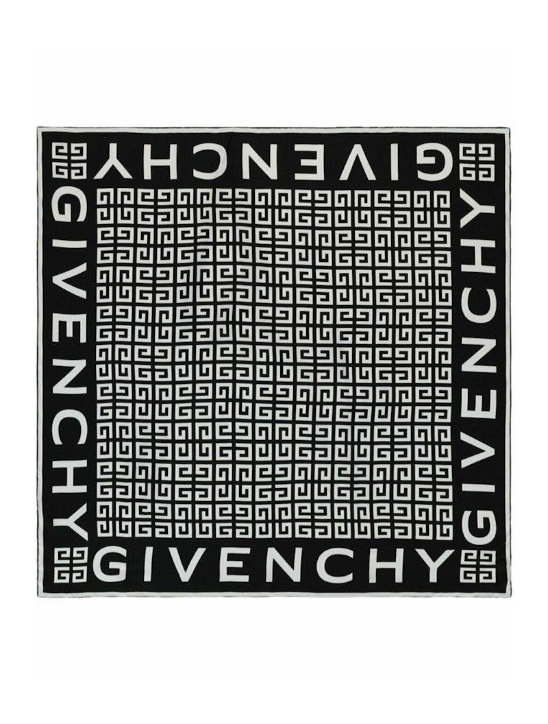 Givenchy 4G Logo Silk Scarf Black/White