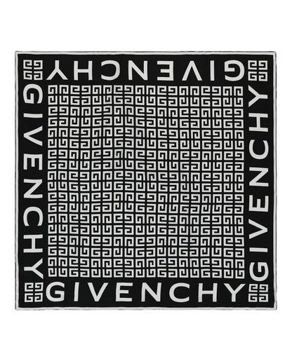 Givenchy 4G Logo Silk Scarf Black/White