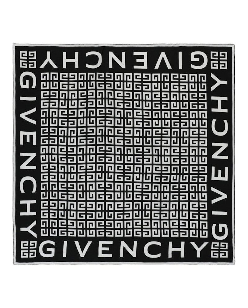 Givenchy 4G Logo Silk Scarf Black/White