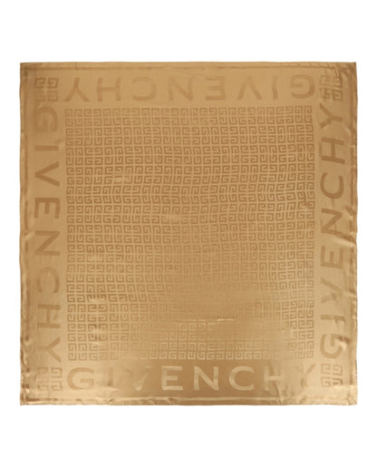 Givenchy 4G Logo Silk Scarf Camel