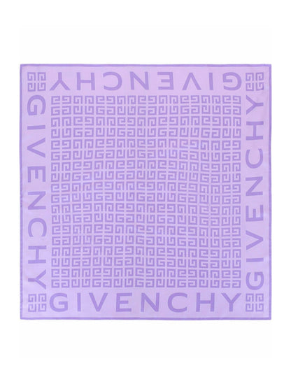 Givenchy 4G Logo Silk Scarf Lavender