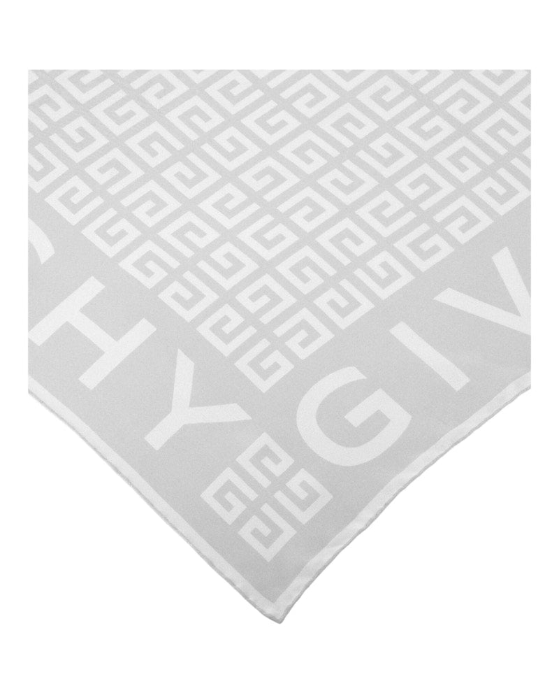 Givenchy 4G Logo Silk Scarf Marble Grey