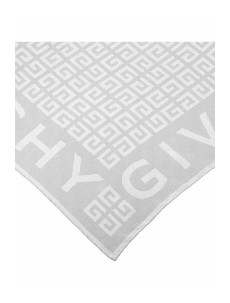 Givenchy 4G Logo Silk Scarf Marble Grey