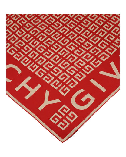 Givenchy 4G Logo Silk Scarf Vermillon Beige Pink