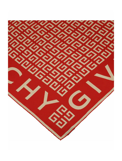 Givenchy 4G Logo Silk Scarf Vermillon Beige Pink