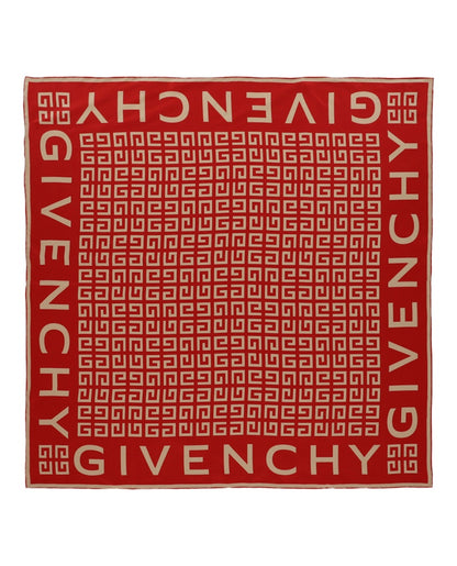 Givenchy 4G Logo Silk Scarf Vermillon Beige Pink