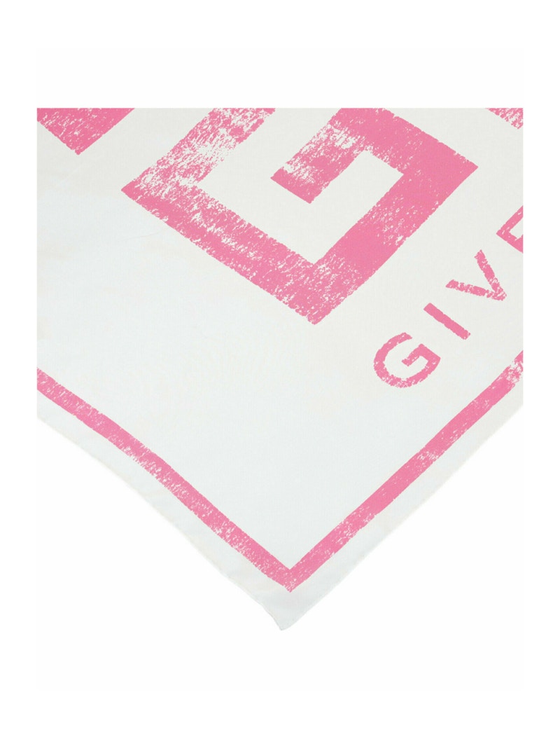 Givenchy 4G Logo Silk Scarf White/Pink