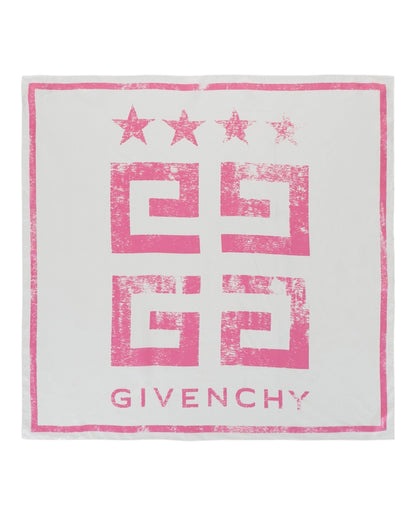Givenchy 4G Logo Silk Scarf White/Pink