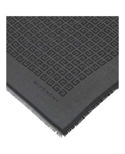 Givenchy 4G Logo Silk Shawl Dark Grey
