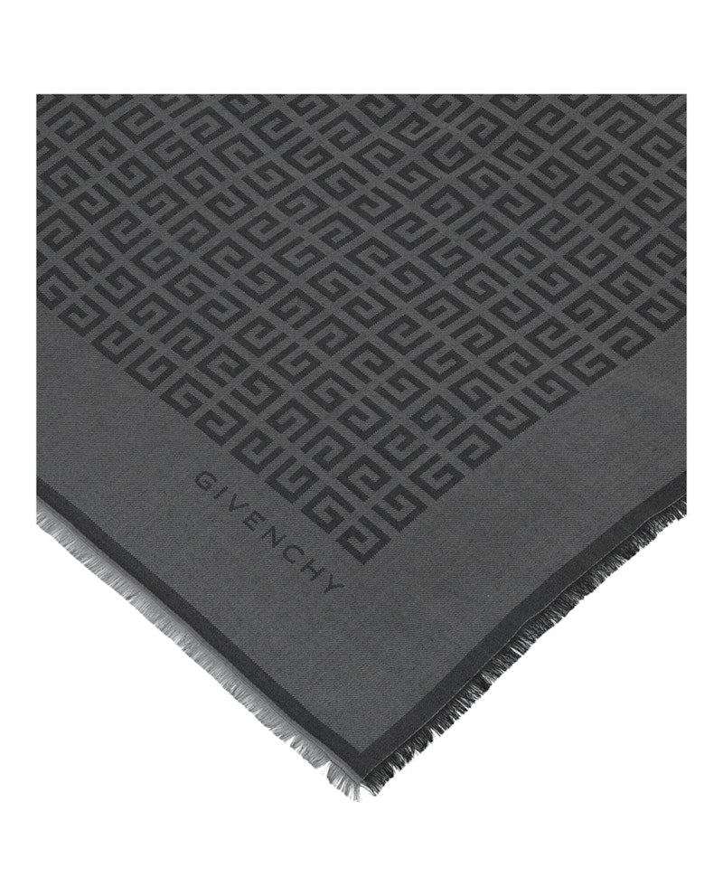 Givenchy 4G Logo Silk Shawl Dark Grey