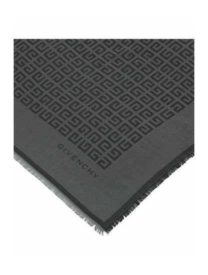 Givenchy 4G Logo Silk Shawl Dark Grey