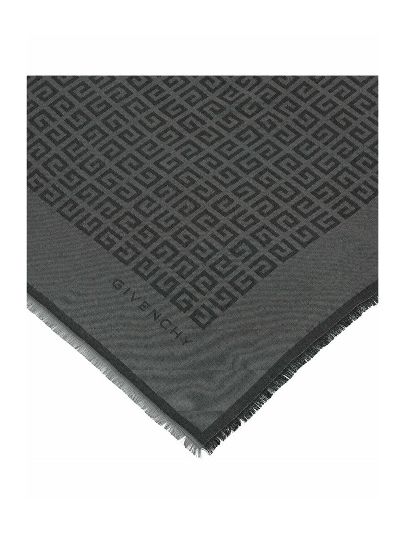 Givenchy 4G Logo Silk Shawl Dark Grey