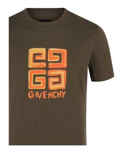 Givenchy 4G Logo Slim Fit T-shirt Khaki