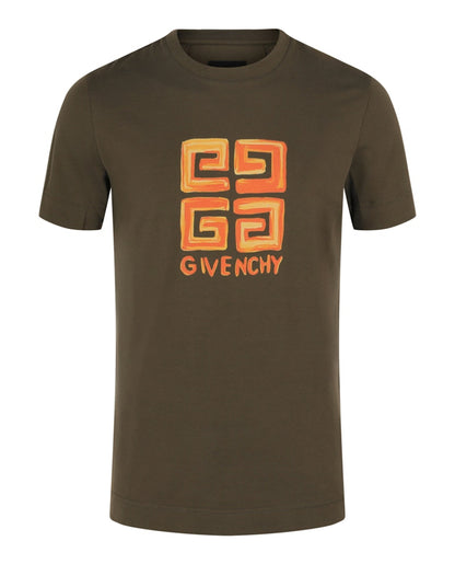 Givenchy 4G Logo Slim Fit T-shirt Khaki