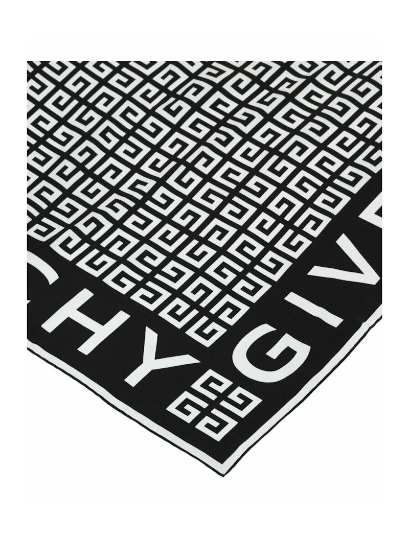 Givenchy 4G Logo Square Scarf Black White